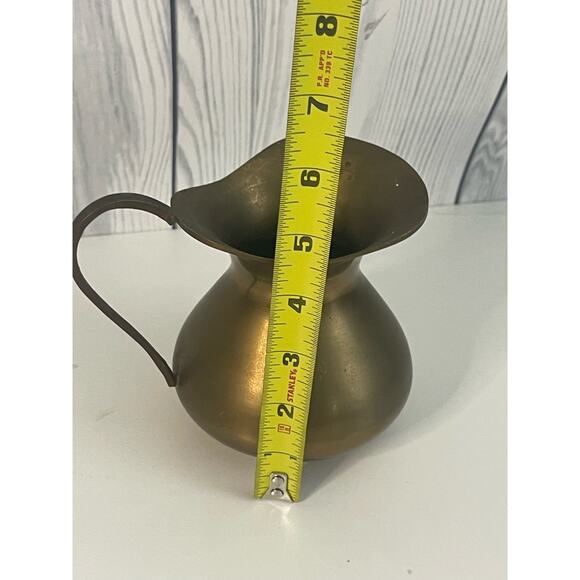 Vintage Solid Brass Pitcher 4 1/2" Made in India - Picture 3 of 3